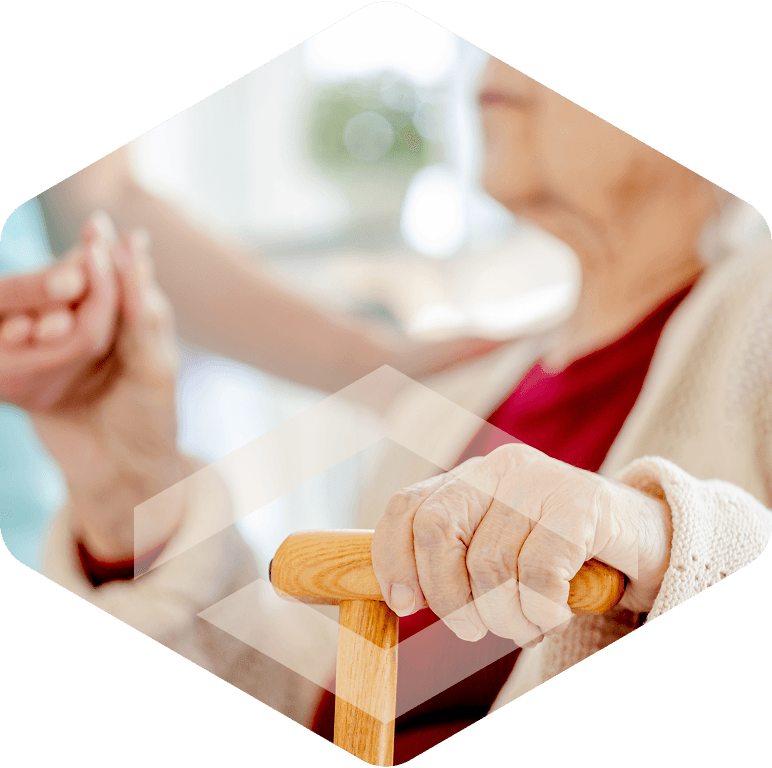 Caring hand-in-hand support during wound care